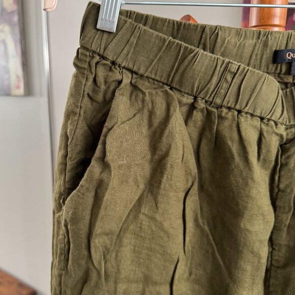 Quince - 100% European Linen Pants in Martini Olive - Picture 4 of 9